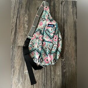 KAVU Rope Sling Crossbody Backpack Geometric Tribal Print